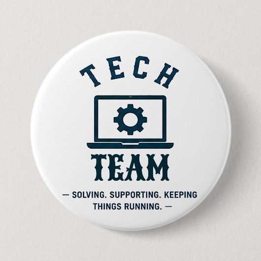💻 Tech Crew IT-ondersteuningsteam 💻 Ronde Button 7,6 Cm (Voorkant)