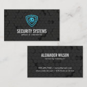 Tech Cyber Shield Logo | geometrische achtergrond Visitekaartje (Voorkant / Achterkant)