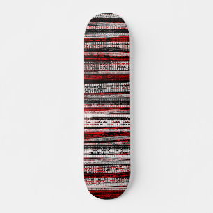 Tech Decay - zwart-wit op rood Skateboard