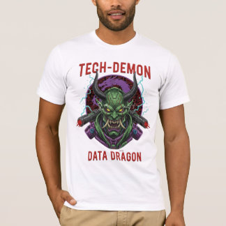 Tech-Demon Data Dragon T-Shirt | Cyberpunk Oni Mas