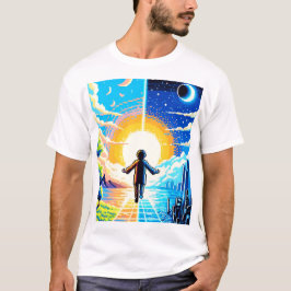 Tech en Natuur Harmony - 8-bit Pixel Art T-shirt