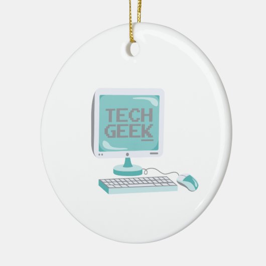 Tech Geek Keramisch Ornament (Links)