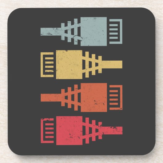 Tech Geek Network Engineer LAN Party Bier Onderzetter (Voorkant)