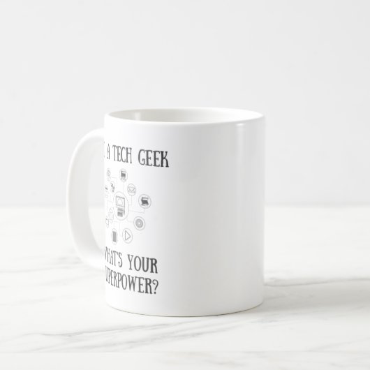 Tech Geek Superpower Mok - Computer Nerd (Voorkant links)