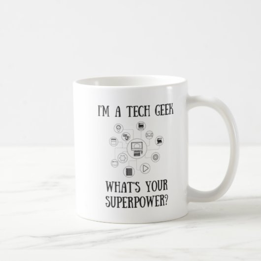 Tech Geek Superpower Mok - Computer Nerd (Rechts)