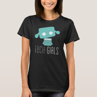 Tech Girls Black T-shirt met blauwe stip