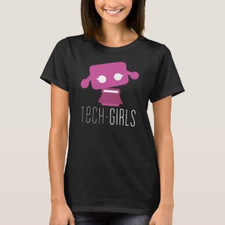 Tech Girls Black T-shirt met Paarse dot