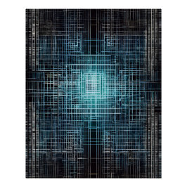 Tech Grid: Slanke digitale kunst Perfect Poster