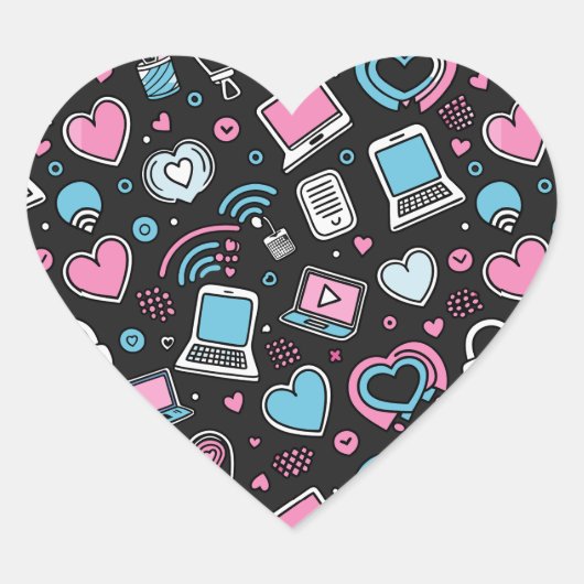 Tech Love Connection Hart Sticker (Voorkant)