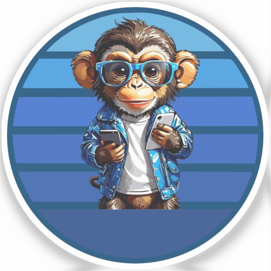 tech monkey sticker (Voorkant)