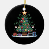 Tech Programming Retro Gaming Christmas Tree Geek Keramisch Ornament (Voorkant)