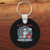 Tech Santa Rebooting s Support Joke Sleutelhanger (Voorkant)