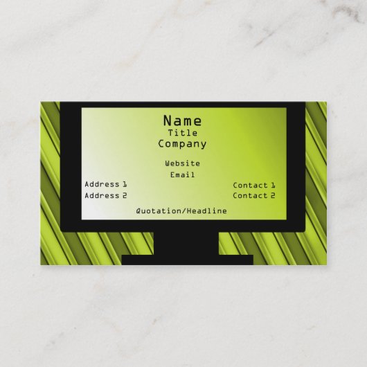 Tech Savvy Carte de visite, Lime Green (Devant)