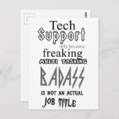 Tech Support-badass Briefkaart (Voorkant / Achterkant)