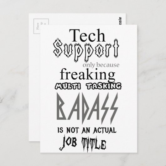 Tech Support-badass Briefkaart (Voorkant / Achterkant)