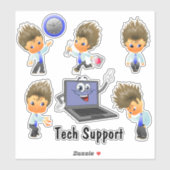 Tech Support Custom-Cut Vinyl Sticker (Feuille)