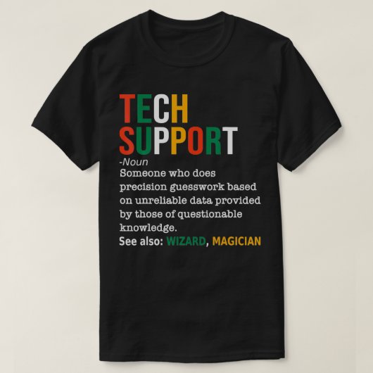 Tech Support Definition Noun Funny Tech Support IT T-shirt (Design voorkant)