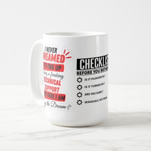 Tech support Mok checklist (Voorkant links)