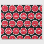 Tech Support Red Panic Button Cadeaupapier (Vlak)