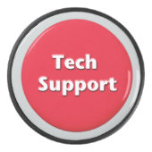 Tech Support Red Panic Button Hockey Puck (Voorkant)