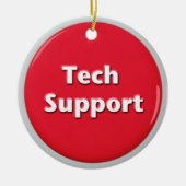 Tech Support Red Panic Button Keramisch Ornament (Voorkant)