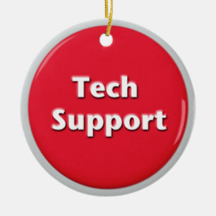 Tech Support Red Panic Button Keramisch Ornament