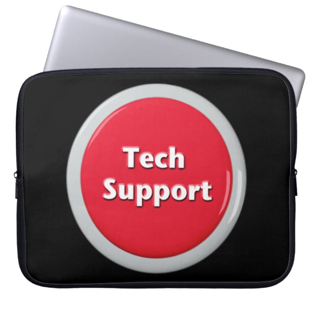 Tech Support Red Panic Button Laptop Sleeve (Voorkant)