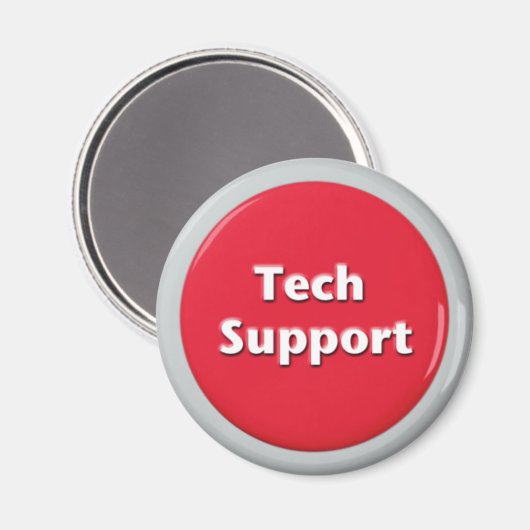 Tech Support Red Panic Button Magneet (Voorkant / Achterkant)