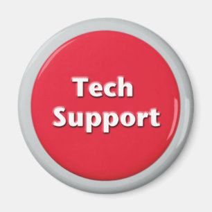 Tech Support Red Panic Button Magneet