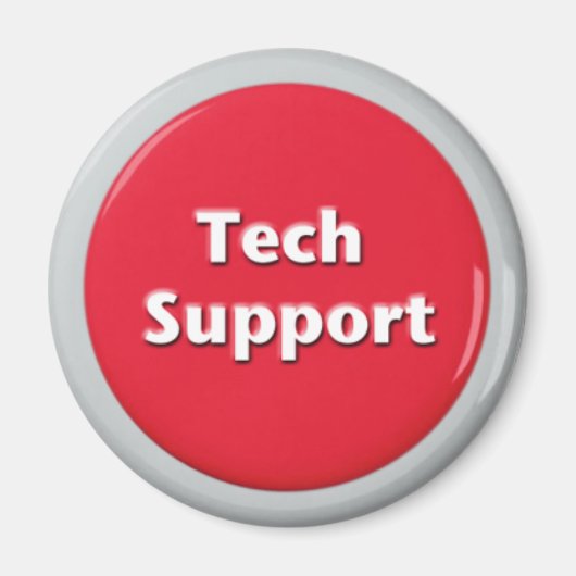 Tech Support Red Panic Button Magneet (Voorkant)