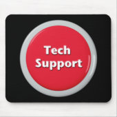 Tech Support Red Panic Button Muismat (Voorkant)