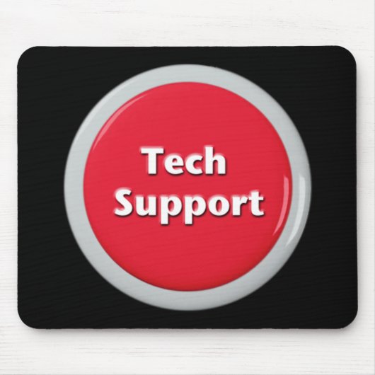 Tech Support Red Panic Button Muismat (Voorkant)