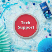 Tech Support Red Panic Button Papieren Bordje (Feest)
