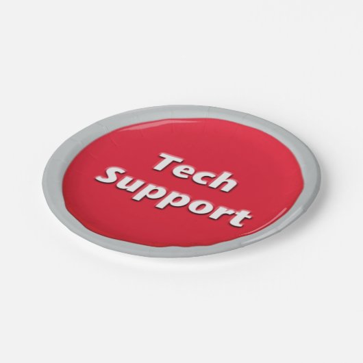 Tech Support Red Panic Button Papieren Bordje (Gekanteld)