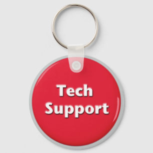 Tech Support Red Panic Button Sleutelhanger