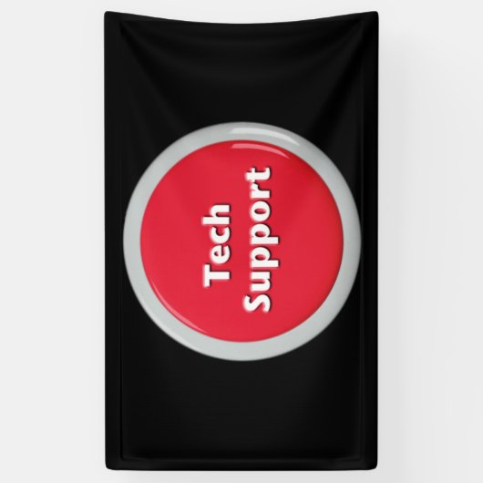 Tech Support Red Panic Button Spandoek (Verticaal)