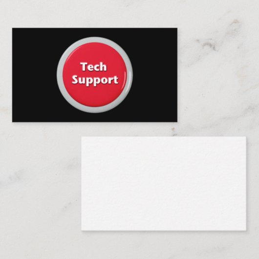 Tech Support Red Panic Button Visitekaartje (Voorkant / Achterkant)