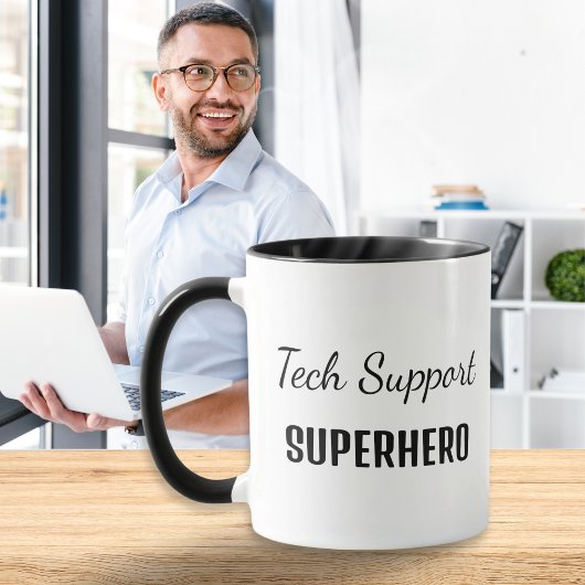 Tech Support Superhelden Computer Humor Monogram Mok