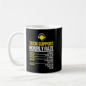 Tech Support Uurly Rate, Tech Computer Geek Compu Koffiemok (Links)