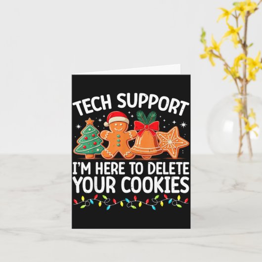 Tech Suprt Christmas Cookies Women Men Funny Chris Kaart (Gele Bloem)