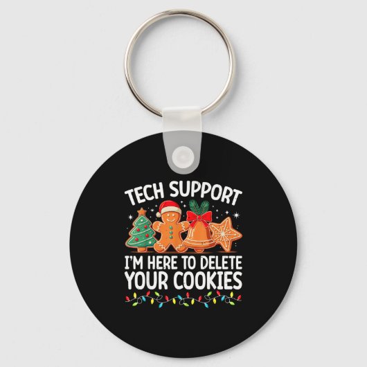 Tech Suprt Christmas Cookies Women Men Funny Chris Sleutelhanger (Voorkant)