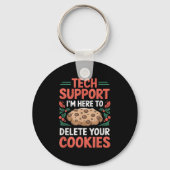 Tech Suprt Christmas Helpdesk Computer Geek Cookie Sleutelhanger (Voorkant)