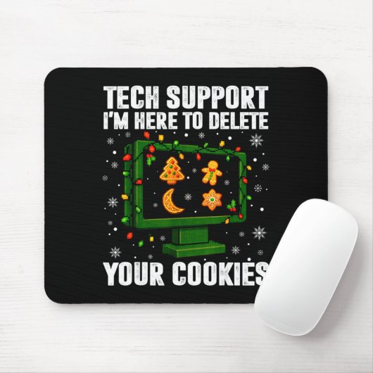 Tech Suprt Delete Your Cookies Men Ugly Christmas Muismat (Met muis)
