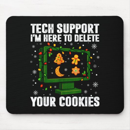 Tech Suprt Delete Your Cookies Men Ugly Christmas Muismat (Voorkant)