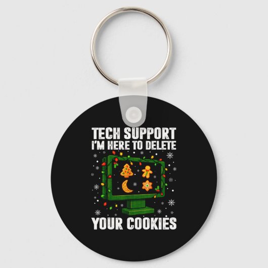 Tech Suprt Delete Your Cookies Men Ugly Christmas Sleutelhanger (Voorkant)