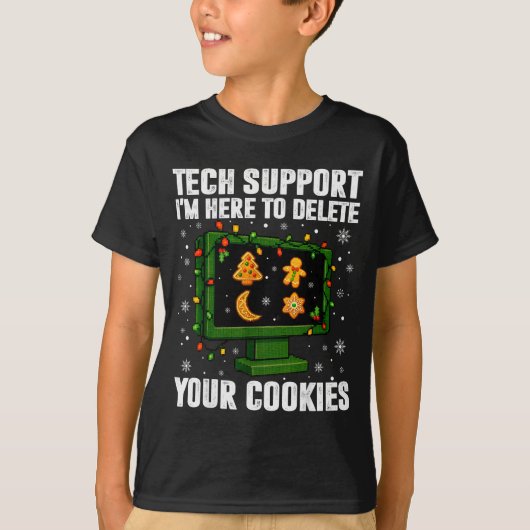 Tech Suprt Delete Your Cookies Men Ugly Christmas  T-shirt (Voorkant)