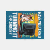 Tech Suprt Humor I Cat Engineer Computer It Guy  Fleece Deken (Voorkant (Horizontaal))