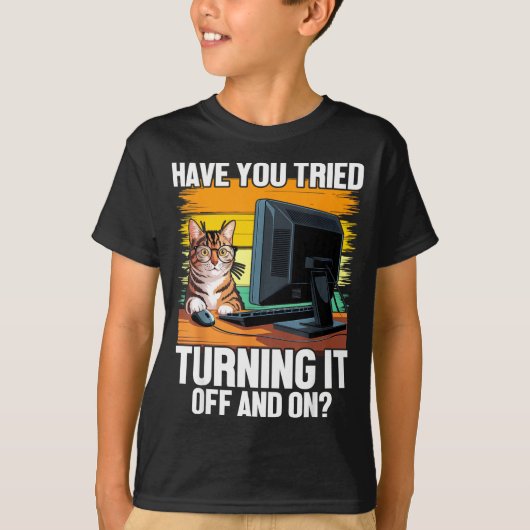 Tech Suprt Humor I Cat Engineer Computer It Guy  T-shirt (Voorkant)