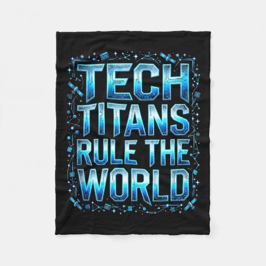 Tech Titans Rule Funny Big Technology Satire Wer G Fleece Deken (Voorkant)