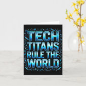 Tech Titans Rule Funny Big Technology Satire Wer G Kaart (Gele Bloem)
